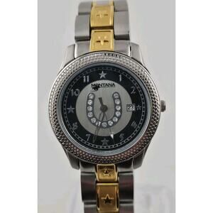 Montana Silversmiths Rare Diamond Horseshoe Dial Date Watch New Battery Running